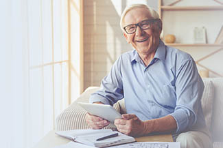 Handsome Old Man Wearing Glasses